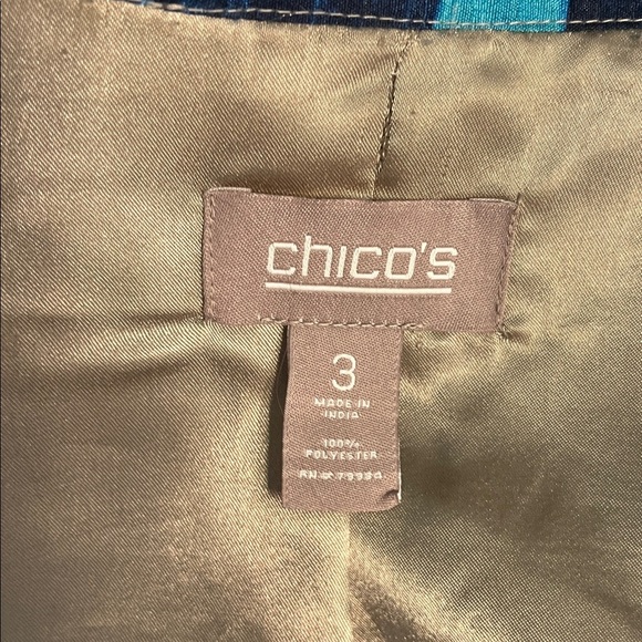Chico’s Open Lightweight Jacket Embroidered Chicos 3 XL - Picture 5 of 7